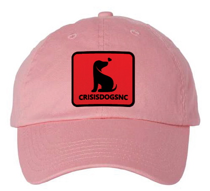 Crisis Dogs NC Dad Patch Hat (Pink Hat, Red/Black Patch)