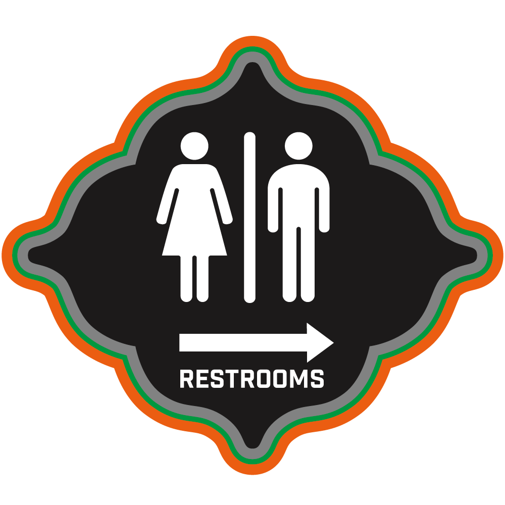 Custom Bathroom Signs for Indian Market: Right Arrow