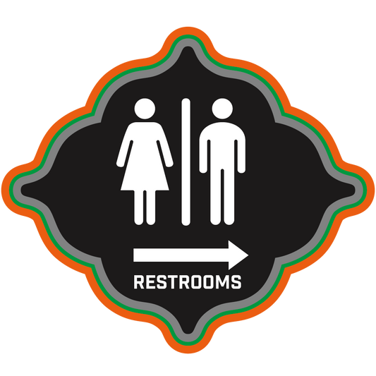 Custom Bathroom Signs for Indian Market: Right Arrow