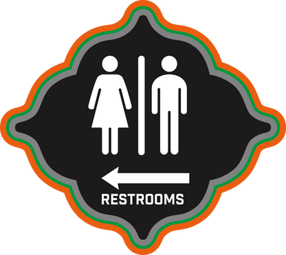 Custom Bathroom Signs for Indian Market: Left Arrow