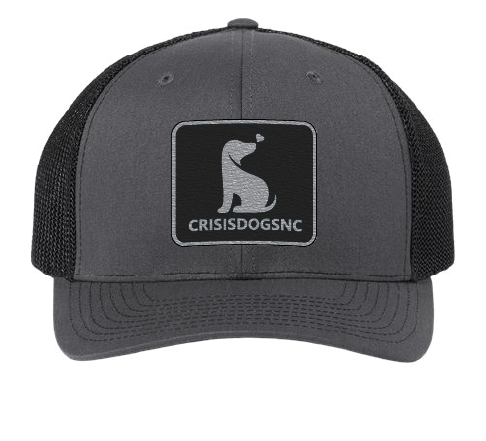 Crisis Dogs NC Trucker Patch Hat (Charcoal/Black Hat, Black/Silver Patch)