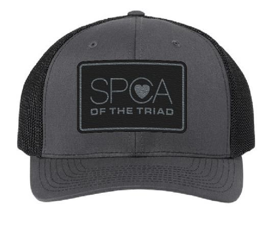SPCA of the Triad Trucker Patch Hat (Charcoal/Black Hat, Silver/Black Patch)