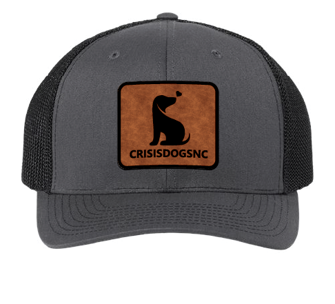 Crisis Dogs NC Trucker Patch Hat (Charcoal/Black Hat, Brown/Black Patch)