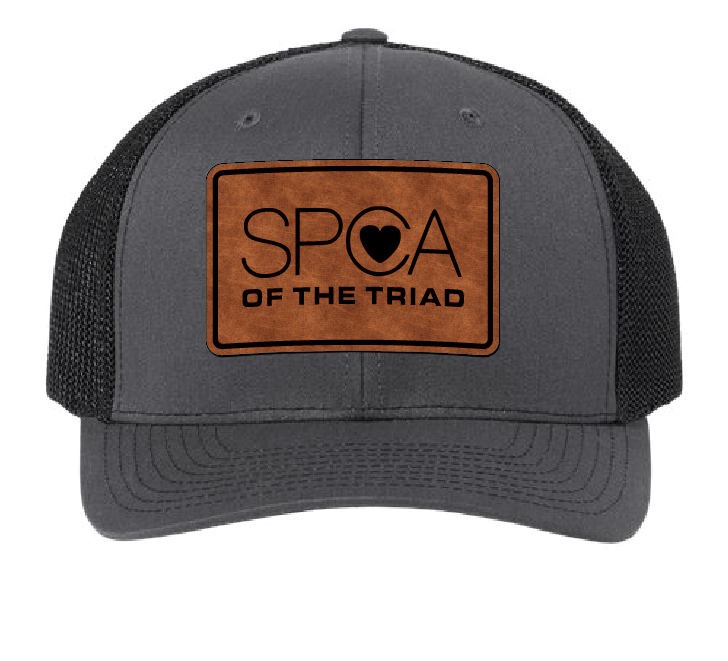 SPCA of the Triad Trucker Patch Hat (Charcoal/Black Hat, Brown/Black Patch)