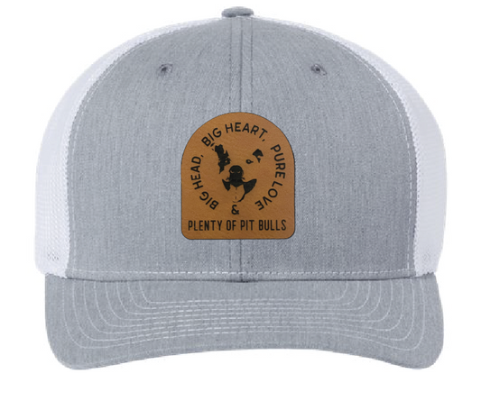 Plenty of Pit Bulls Trucker Patch Hat (Gray/White Hat, Full Color Patch)