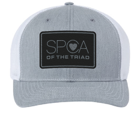SPCA of the Triad Trucker Patch Hat (Gray/White hat, Black/Silver Patch)
