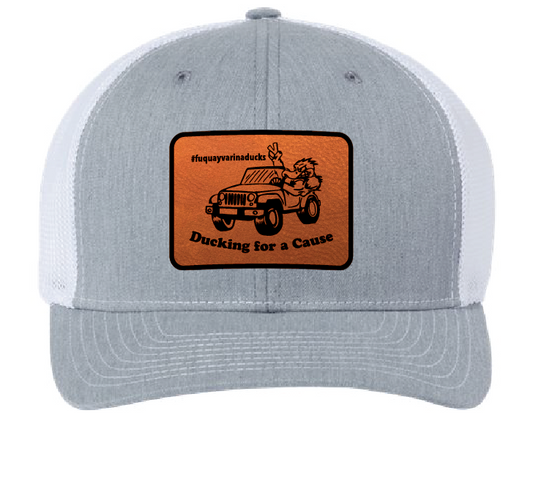Fuquay Varina Jeep Club Trucker Patch Hat (White/Gray, Brown/Black)