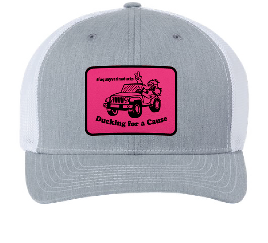 Fuquay Varina Jeep Club Trucker Patch Hat (White/Gray, Pink/Black)
