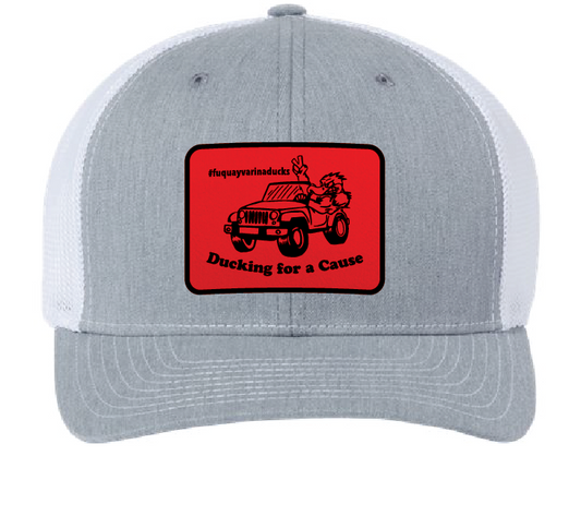 Fuquay Varina Jeep Club Trucker Patch Hat (White/Gray, Red/Black)