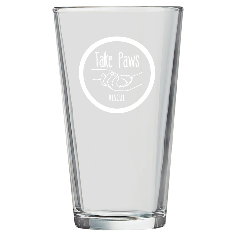 Take Paws Rescue Laser Engraved Ultra Smooth Pint Glass