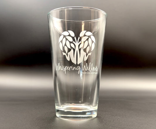 Whispering Willows Laser Engraved Pint Glass